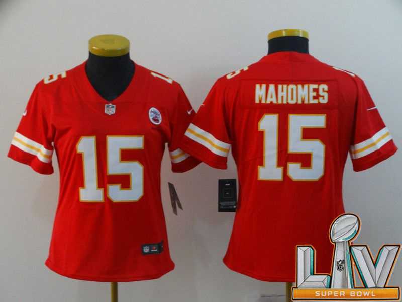 Super Bowl LV 2021 Women Kansas City Chiefs 15 Mahomes Red Nike Vapor Untouchable Limited NFL Jersey